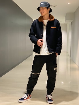 「静岡」｜「アイテム（ミリタリージャケット）」を使った、RYUKIさん（メンズ・180cm）の秋コーディネート