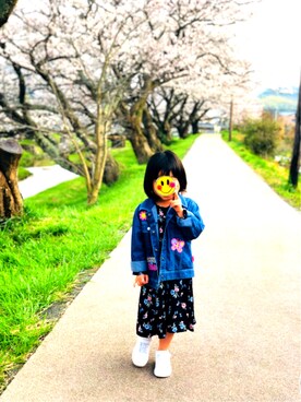 「ナイキスニーカー」｜「アイテム（その他アウター）」を使った、RUNANA77さん（キッズ・110cm）の春コーディネート