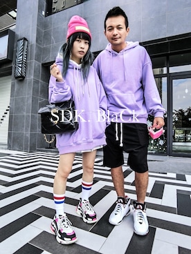 「夫妻穿搭」｜櫻桃子さん（レディース・152cm）の冬コーディネート