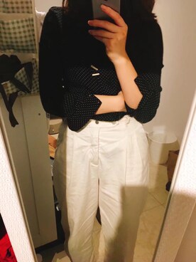 「ZARA（ザラ）のアイテム（スラックス、ベージュ系）」を使った、cifoさん（レディース）の夏コーディネート