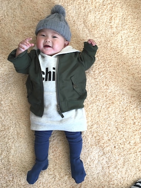 「赤ちゃん」｜「アイテム（その他アウター）」を使った、maihinaさん（キッズ・60cm）の冬コーディネート