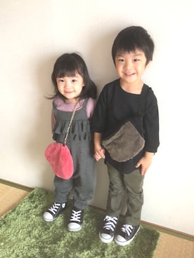 「オシャレパッソ」｜「アイテム（オールインワン・サロペット）」を使った、so♡riさん（キッズ・90cm）の秋コーディネート