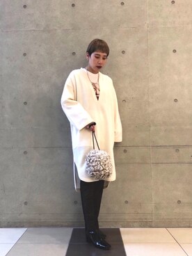 「BEAUTY&YOUTH UNITED ARROWS（ビューティーアンドユースユナイテッドアローズ）のBY レオパードジャカードバックゴムテーパードパンツ ◆（その他パンツ）」を使った、yuna aokiさん（レディース・157cm）の秋コーディネート