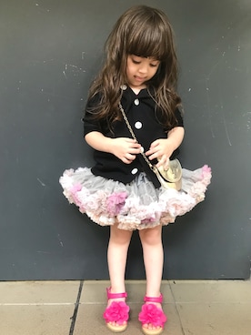 「KP DECO（ケーピーデコ）のアイテム」を使った、momo♡⃛momさん（キッズ・90cm）の夏コーディネート