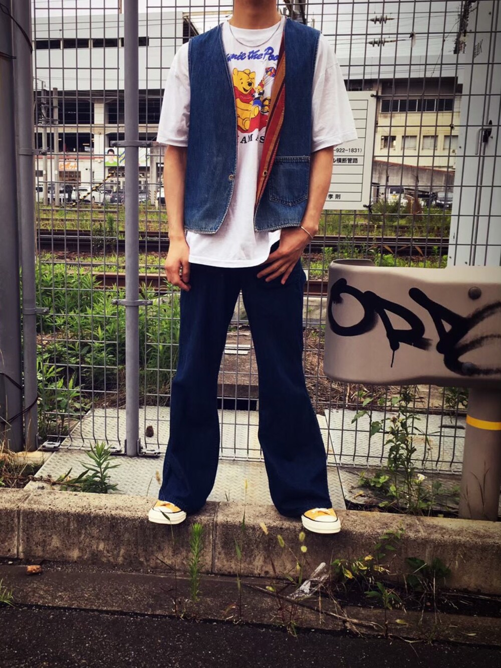 「CONVERSEのアイテム（スニーカー、イエロー系）」を使った、dda6さん（メンズ・171cm）の冬コーディネートの1枚目の写真