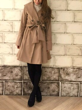 「REDYAZEL（レディアゼル）のアイテム（トレンチコート）」を使った、A♡さん（レディース・153cm）の冬コーディネート