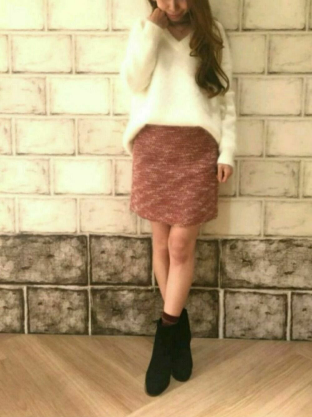 A♡さんの「カラフルツイードスカート（REDYAZEL）」を使ったコーディネート