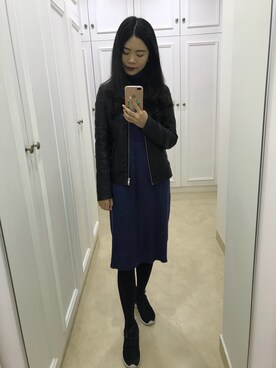 「PULL&BEAR（プルアンドベア）のアイテム（ライダースジャケット）」を使った、33isabellaさん（レディース・166cm）の夏コーディネート