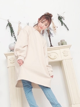 「アイテム（スウェット）」を使った、ゆいみんさん（レディース・150cm・30代）の冬コーディネート