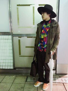 「雨」｜「アイテム（ブルゾン）」を使った、トレンディヴンさん（メンズ・170cm）の冬コーディネート