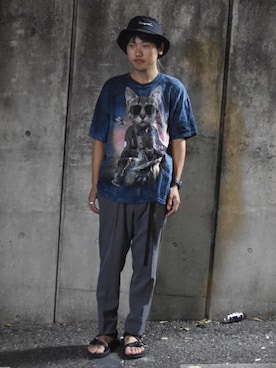 「VANQUISH（ヴァンキッシュ）のアイテム（帽子）」を使った、トレンディヴンさん（メンズ・170cm）の夏コーディネート