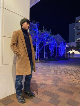 「marka（マーカ）のアイテム（帽子）」を使った、トレンディヴンさん（メンズ・170cm）の冬コーディネート