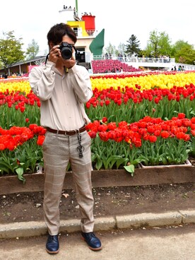 「HARE（ハレ）のアイテム（キーホルダー）」を使った、Shogoさん（メンズ・180cm）の春コーディネート