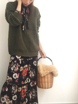 「ファー」｜「アイテム（シャツワンピース）」を使った、♢spread♢さん（レディース・168cm）の秋コーディネート