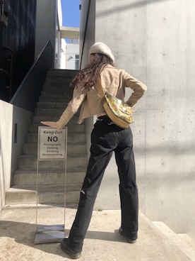 「古着好きな人と繋がりたい」｜「アイテム（ブルゾン）」を使った、jyoseiiさん（レディース・176cm）の冬コーディネート