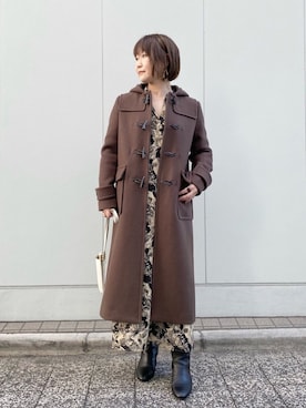 「RIVEDROITE」｜「アイテム（ダッフルコート）」を使った、miyabiさん（レディース・155cm）の冬コーディネート