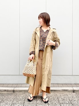 「RIVEDROITE」｜「アイテム（モッズコート）」を使った、miyabiさん（レディース・155cm）の春コーディネート