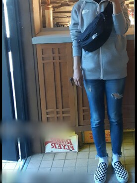 「シンフルコーデ」｜「アイテム（スリッポン）」を使った、mihakaさん（レディース・160cm）の秋コーディネート