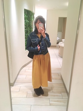 「dazzlin（ダズリン）のアイテム（デニムジャケット）」を使った、ししまいさん（レディース・167cm）の秋コーディネート