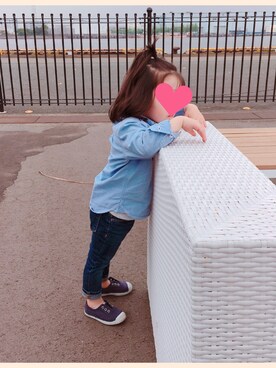 「GAP（ギャップ）の1969 マイ ファースト レギンス ジーンズ (ベビー)（デニムパンツ）」を使った、＊Rikako＊さん（キッズ・90cm）の冬コーディネート