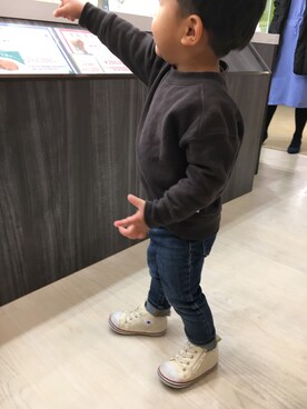 「GAP（ギャップ）の1969 マイ ファースト レギンス ジーンズ (ベビー)（デニムパンツ）」を使った、＊Rikako＊さん（キッズ・90cm）の冬コーディネート