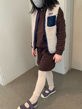 「quoti use fith（クゥオティ　ユース　フィス）のアイテム（ワンピース/ドレス）」を使った、＊Rikako＊さん（キッズ・120cm）の冬コーディネート