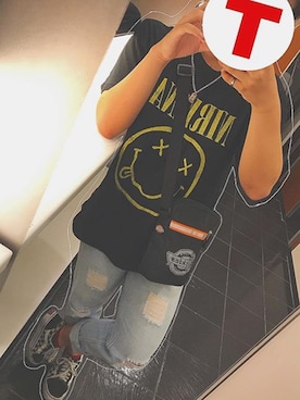 「NIRVANA（ニルヴァーナ）のアイテム」を使った、red__t8さん（レディース・157cm）の夏コーディネート