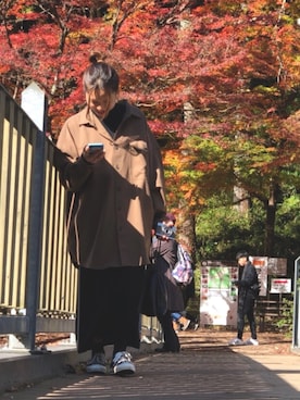 「niko and...（ニコアンド）のウーリッシュフラノCPOシャツ（シャツ/ブラウス）」を使った、いぬさん（レディース・158cm）の冬コーディネート