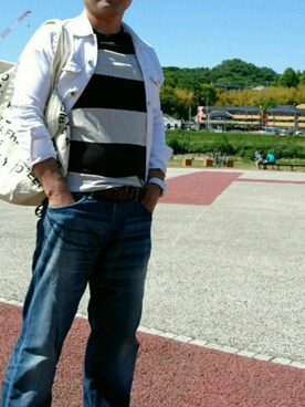 「G-SHOCK」｜「アイテム（デニムジャケット）」を使った、jin.kさん（メンズ・176cm）の春コーディネート