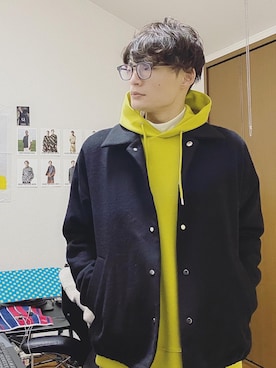 「STUDIOUS（ステュディオス）のアイテム（ブルゾン）」を使った、てすたーさん（メンズ・178cm）の冬コーディネート