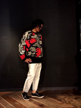 「DIESEL（ディーゼル）のアイテム（スウェット、ブラック系）」を使った、Yamadamotoki1さん（メンズ・177cm）の春コーディネート