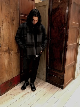 「DIESEL（ディーゼル）の00S13F0QARX（その他アウター、ブラック系）」を使った、Yamadamotoki1さん（メンズ・177cm）の秋コーディネート