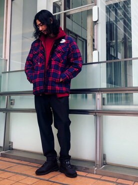 「DIESEL（ディーゼル）のアイテム（その他アウター）」を使った、Yamadamotoki1さん（メンズ・177cm）の秋コーディネート