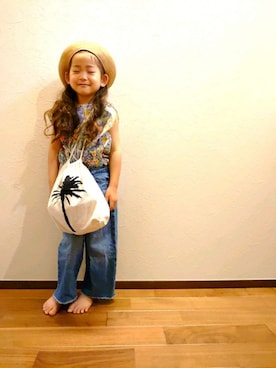「麦わらベレー帽」｜yuさん（キッズ・110cm）の春コーディネート