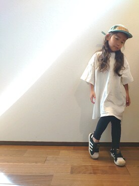 「LEGURUS STANDARD（レグルススタンダード）のアイテム（キャップ）」を使った、yuさん（キッズ・110cm）の春コーディネート