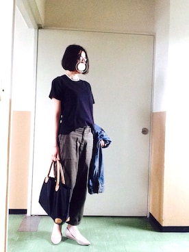 「寒い」｜「アイテム（デニムジャケット）」を使った、mizさん（レディース・168cm）の春コーディネート