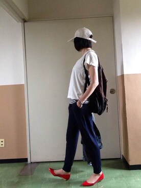 「スウエットパンツ」｜「アイテム（パンプス）」を使った、mizさん（レディース・168cm）の夏コーディネート