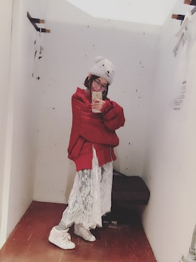 「STYLENANDA（スタイルナンダ）のアイテム（ライダースジャケット）」を使った、一颗多肉さん（レディース・155cm）の冬コーディネート