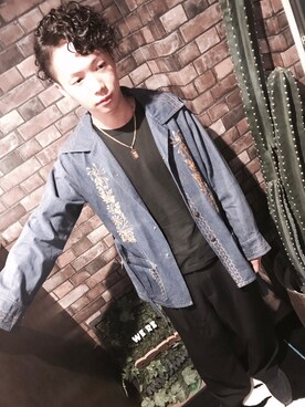 「アイテム（デニムジャケット）」を使った、mishima's Best snapさん（メンズ・270cm）の秋コーディネート