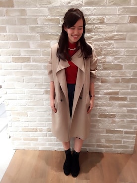 「編み上げブーツ」｜mamiraさん（レディース・156cm）の秋コーディネート