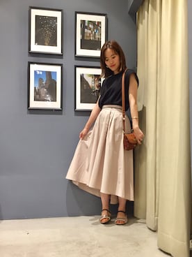 「FOSSIL（フォッシル）のアイテム（ショルダーバッグ）」を使った、mamiraさん（レディース・156cm）の夏コーディネート