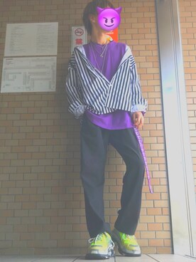 「Tシャツ」｜「アイテム（トップス、ゴールド系）」を使った、ゆうまさん（メンズ・178cm）の夏コーディネート
