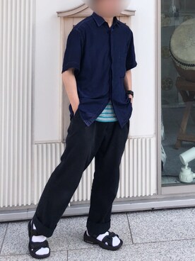 「DUNLOP（ダンロップ）のアイテム（サンダル）」を使った、yusaさん（メンズ・167cm）の春コーディネート