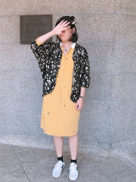 「ZARA（ザラ）のアイテム（ジャケット/アウター、ブラック系）」を使った、Sasa さん（レディース・170cm）の春コーディネート