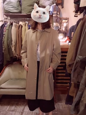 「no brand（ノーブランド）のアイテム（ジャケット/アウター、ベージュ系）」を使った、Sasa さん（レディース・170cm）の秋コーディネート