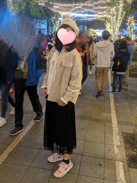 「QUEEN SHOP（クイーンショップ）のアイテム（ジャケット/アウター、ベージュ系）」を使った、Sasa さん（レディース・170cm）の冬コーディネート