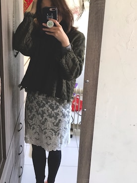 「no brand（ノーブランド）のアイテム（スウェット、グリーン系）」を使った、Sasa さん（レディース・170cm）の冬コーディネート