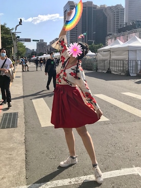 「KANGOL（カンゴール）のアイテム（パンプス、ベージュ系）」を使った、Sasa さん（レディース・170cm）の秋コーディネート