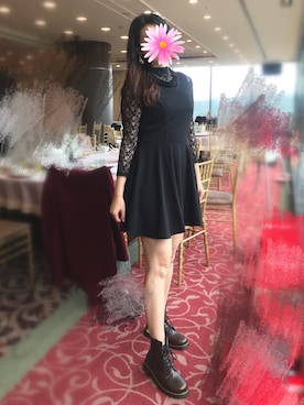 「no brand（ノーブランド）のアイテム（ブーツ、ブラウン系）」を使った、Sasa さん（レディース・170cm）の秋コーディネート