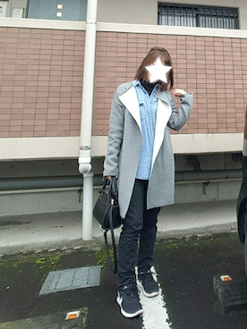 「ハイネックトップス」｜「アイテム（その他アウター）」を使った、るりさん（レディース・155cm）の冬コーディネート